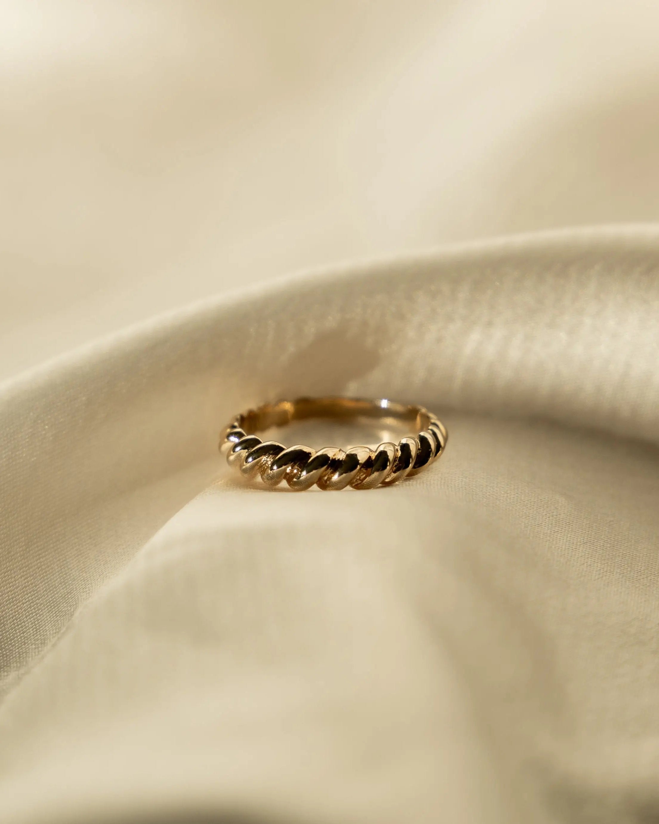 Blair Ring close-up on neutral fabric – IGGI Jewellery