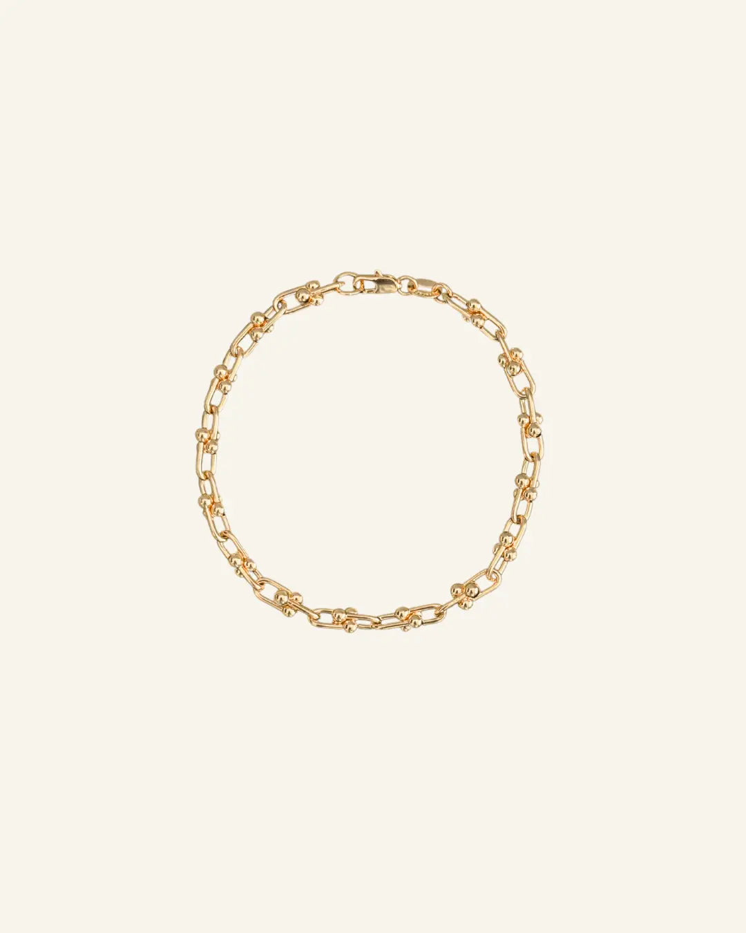 Chunky Link Chain Bracelet crafted from 18k gold-filled links, waterproof and tarnish-resistant, displayed on a neutral background by IGGI Jewellery.