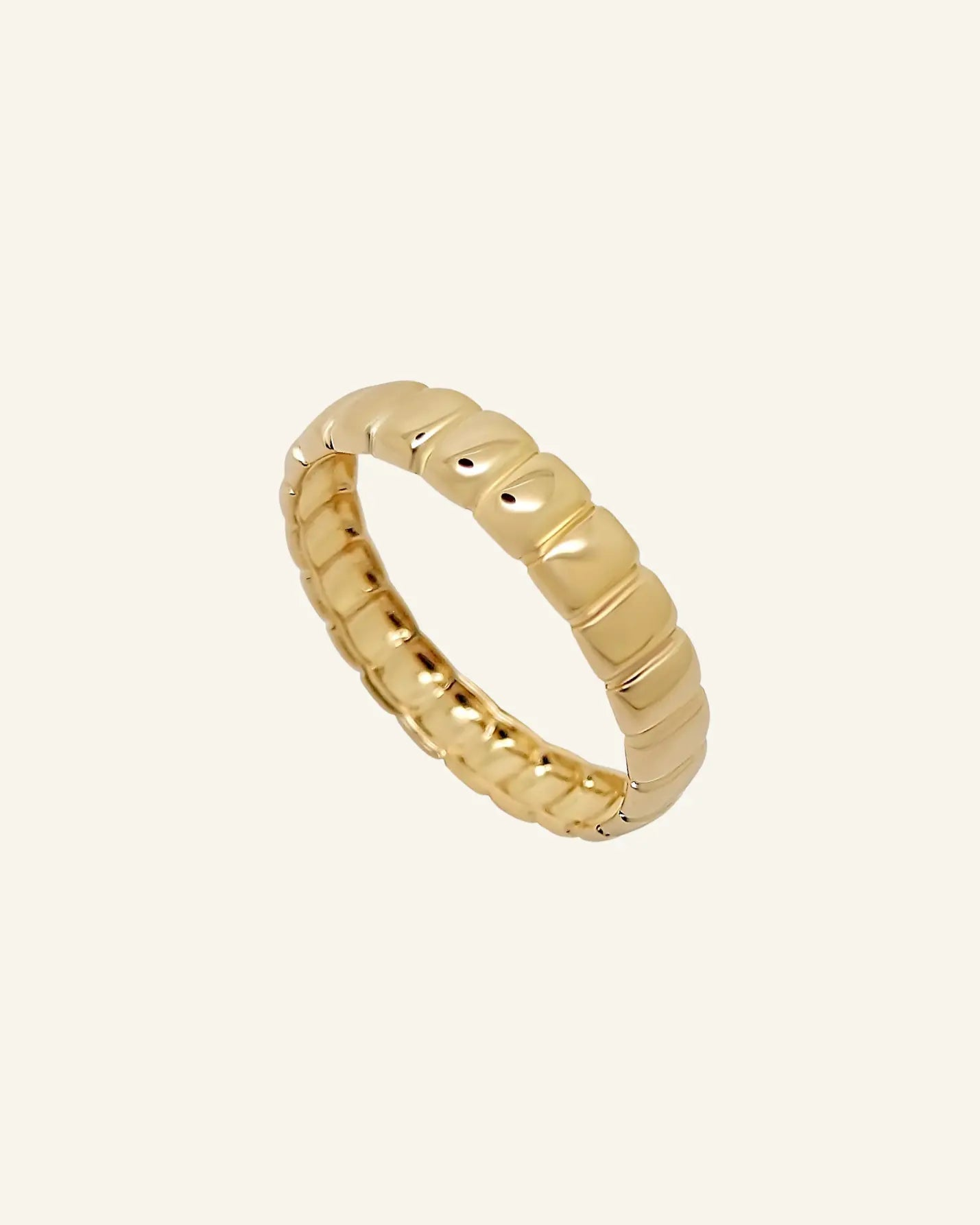 Ettore Ring in 18k gold-filled with textured band design by IGGI Jewellery