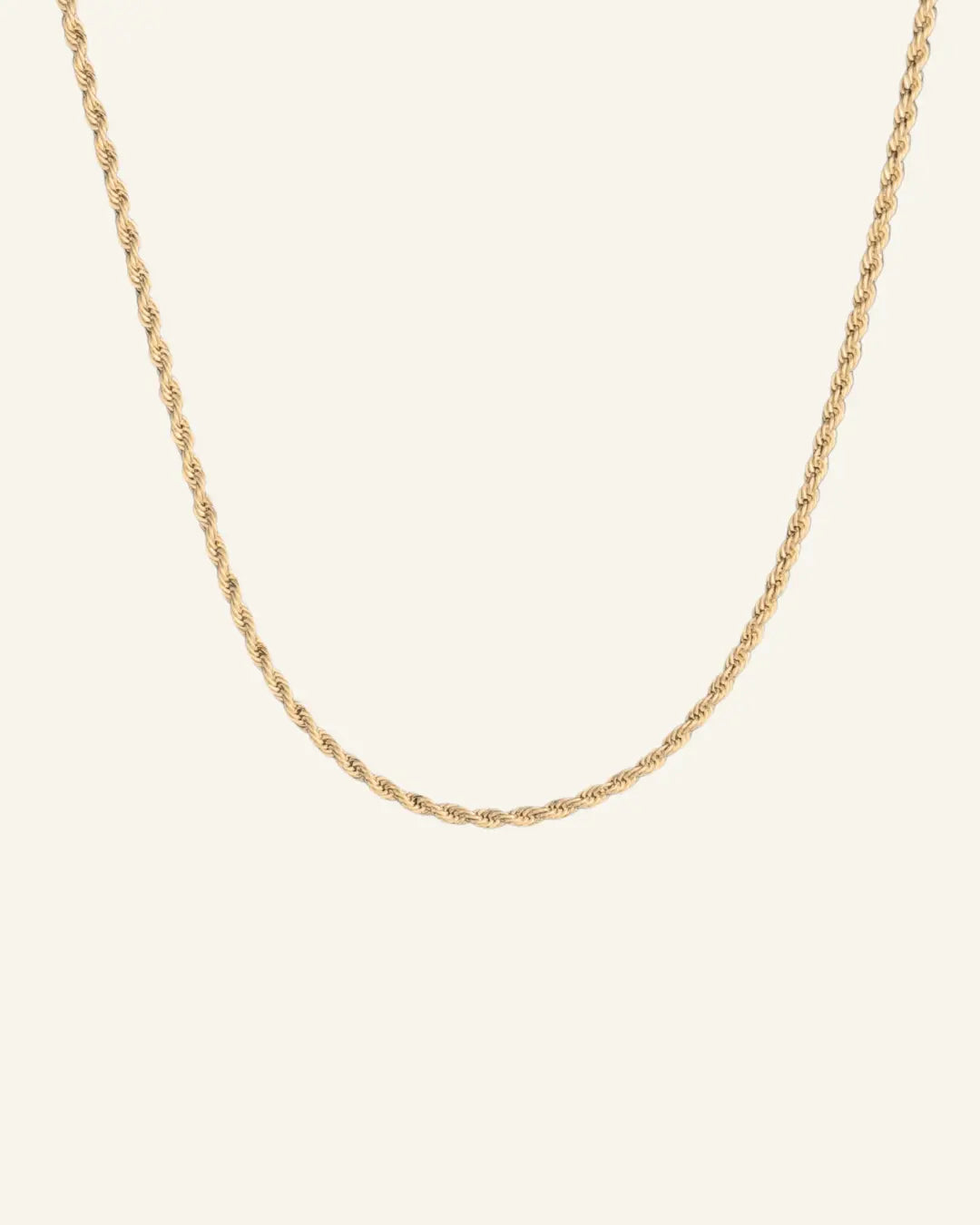18k gold-filled rope chain necklace – product flatlay