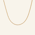 18k gold-filled rope chain necklace – product flatlay