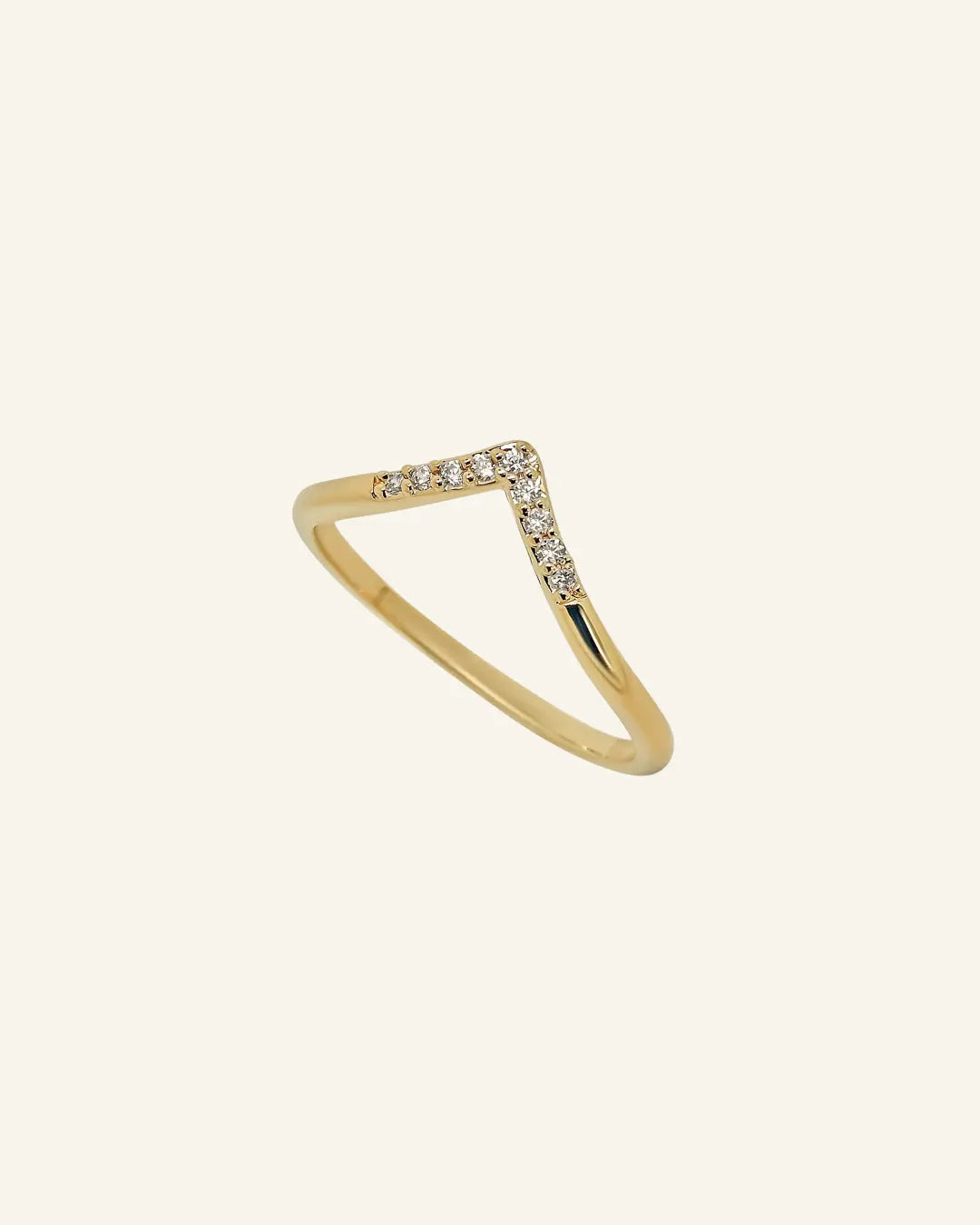 Lexi Ring 18k gold-filled dainty V-shaped design with stones