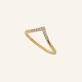 Lexi Ring 18k gold-filled dainty V-shaped design with stones