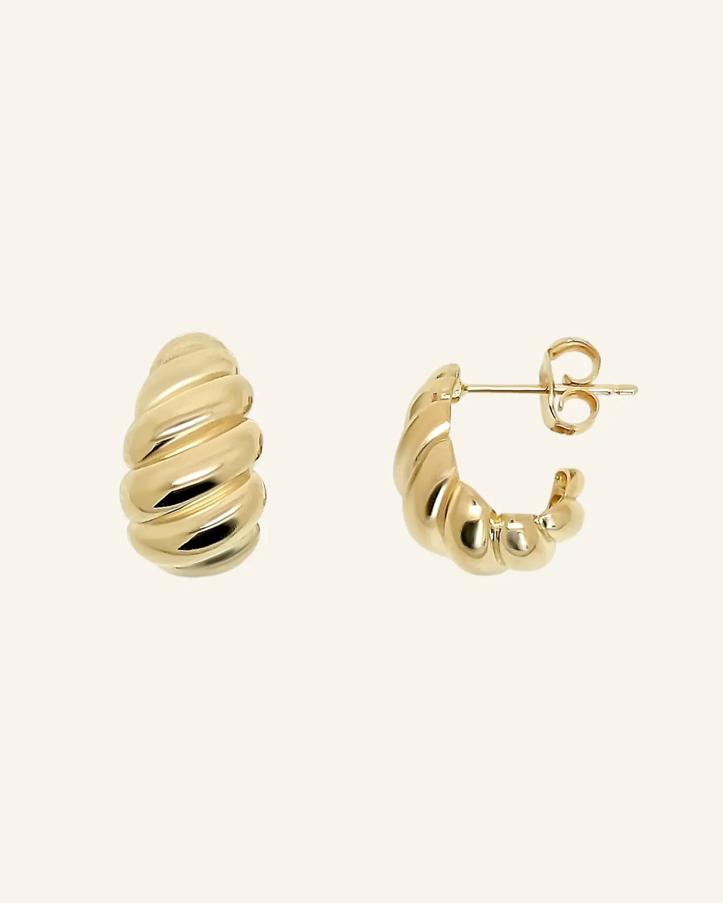 Moxie Twisted C-Hoop Earrings - 18k Gold-Filled Statement Hoops by IGGI Jewellery