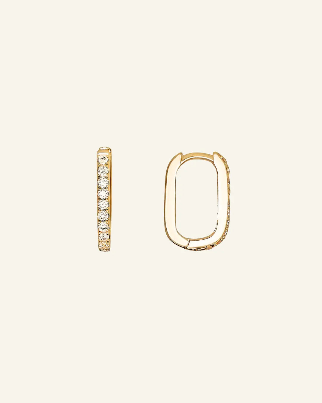 Paperclip Hoops CZ by IGGI Jewellery – 18k gold-filled huggie hoops with cubic zirconia accents, perfect for everyday wear.