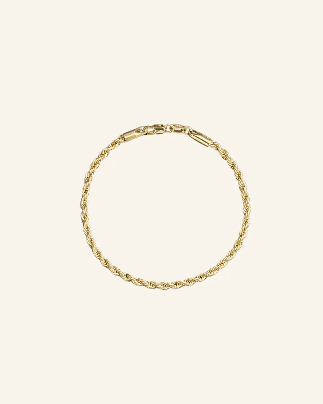 IGGI Jewellery Rope Chain Bracelet crafted in 18k gold-filled metal with a textured twist design.