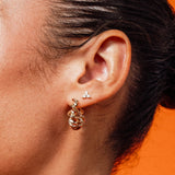 Gold Tri CZ Studs