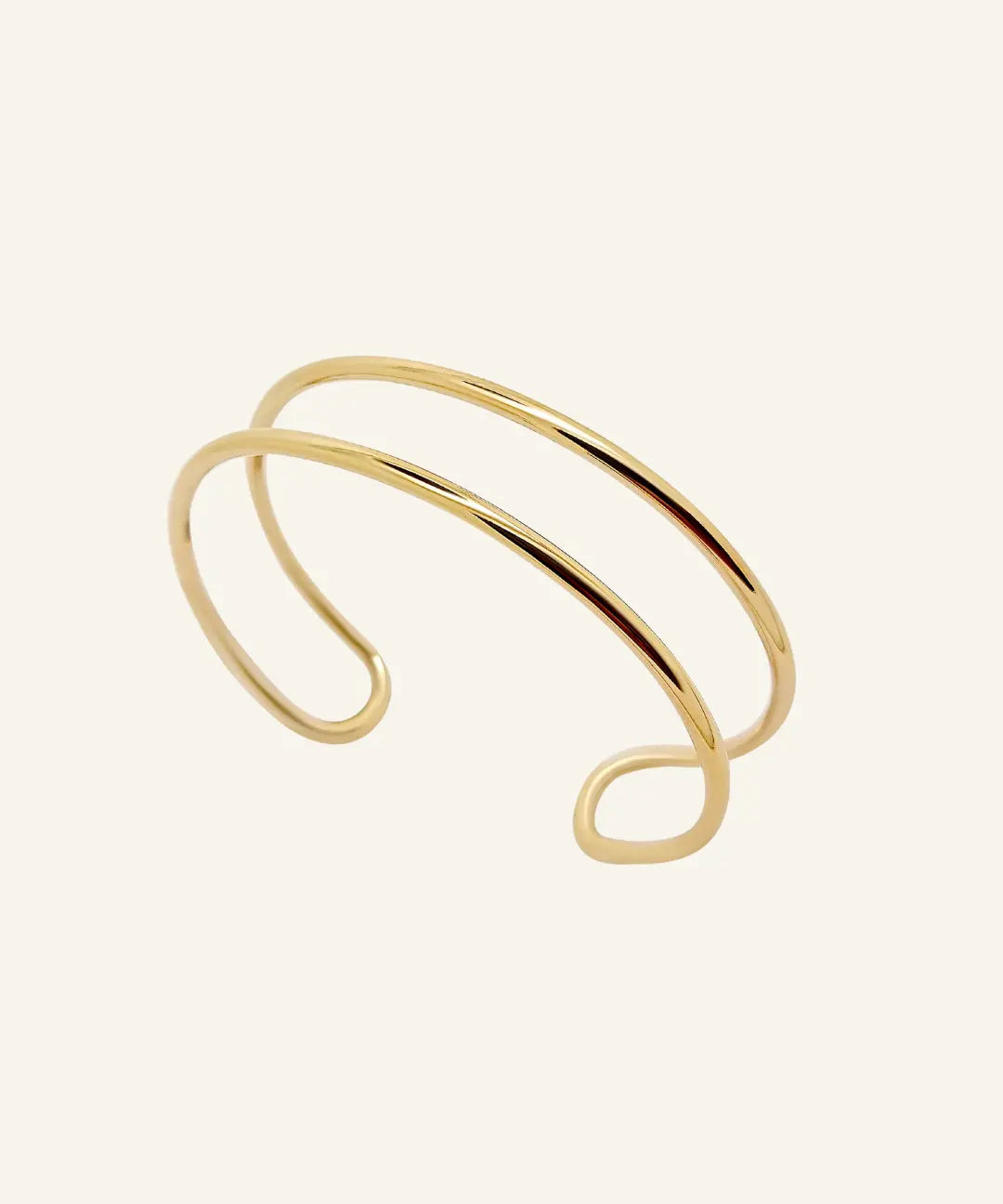 Adjustable Double Bangle Bracelet in 18k gold-filled by IGGI Jewellery