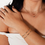 Adjustable Double Bangle Bracelet styled for a minimal everyday aesthetic.