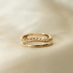 Close-up of Amelia Ring on soft fabric – IGGI Jewellery