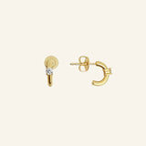 Bella C Hoop Studs in 18k gold-filled with cubic zirconia detail – IGGI Jewellery