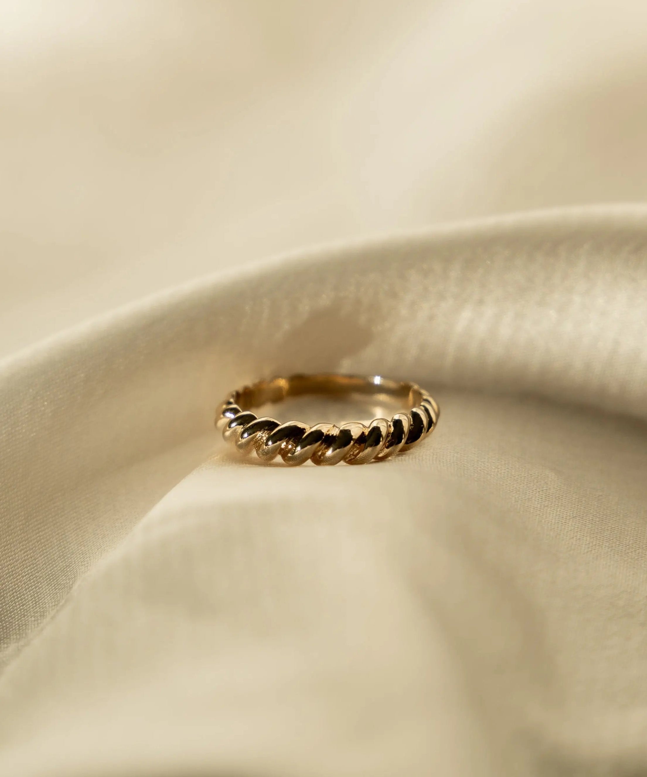 Blair Ring close-up on neutral fabric – IGGI Jewellery