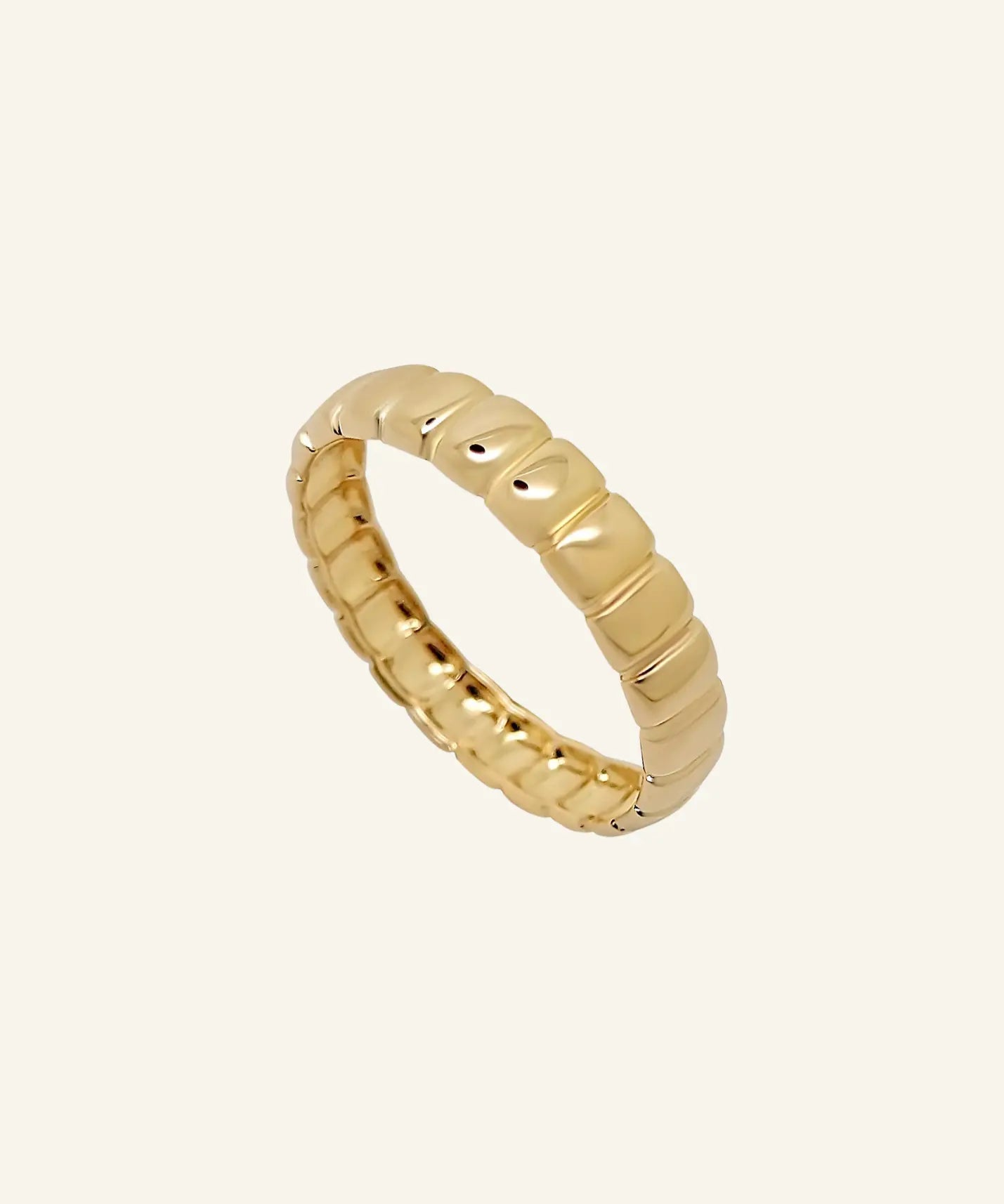 Ettore Ring in 18k gold-filled with textured band design by IGGI Jewellery