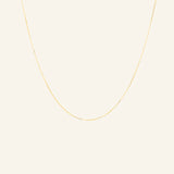 Extra dainty 18k gold-filled box chain necklace flatlay