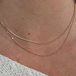 Extra dainty gold-filled box chain styled with IGGI jewellery