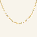 Figaro Chain Necklace in 18k gold-filled - flatlay product image