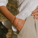 Fine Gold Bangle styled on wrist, IGGI Jewellery everyday gold bracelet