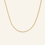 18k gold-filled rope chain necklace – product flatlay