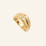 Halona Ring – Bold 18k Gold-Filled Dome Band on neutral background