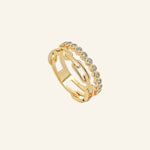 Harlow Ring in 18k gold-filled with cubic zirconia stones by IGGI Jewellery