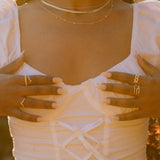 Side view of Lara Ring worn on hand