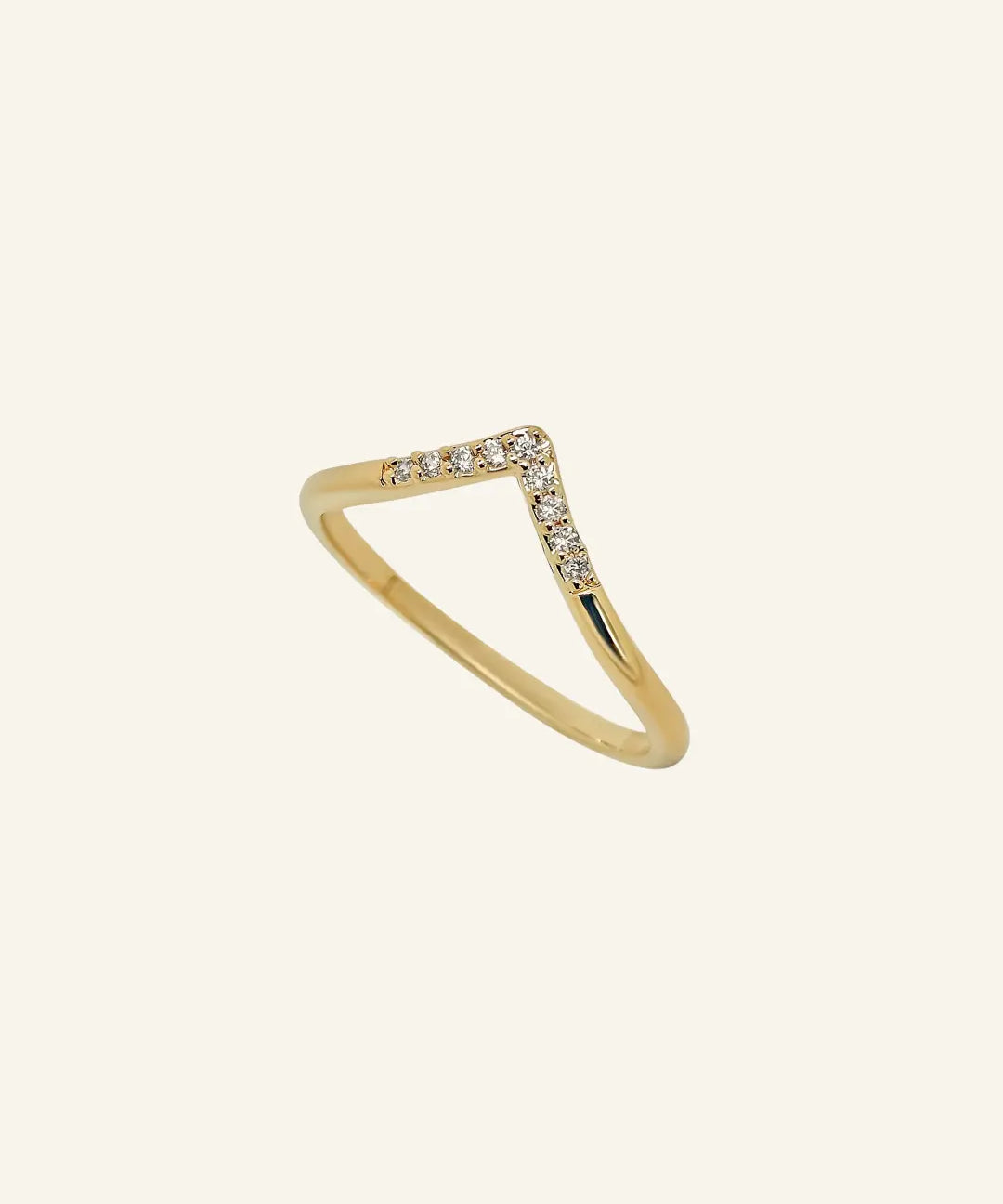 Lexi Ring 18k gold-filled dainty V-shaped design with stones