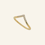 Lexi Ring 18k gold-filled dainty V-shaped design with stones