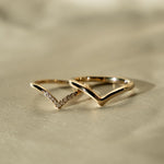 Lexi Ring on soft neutral fabric showcasing its V-shaped detail