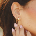 Mini Mona Hoops styled on ear - IGGI Jewellery