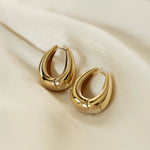 Close-up of Mona Drop Hoops - IGGI Jewellery 18k Gold-Filled Earrings