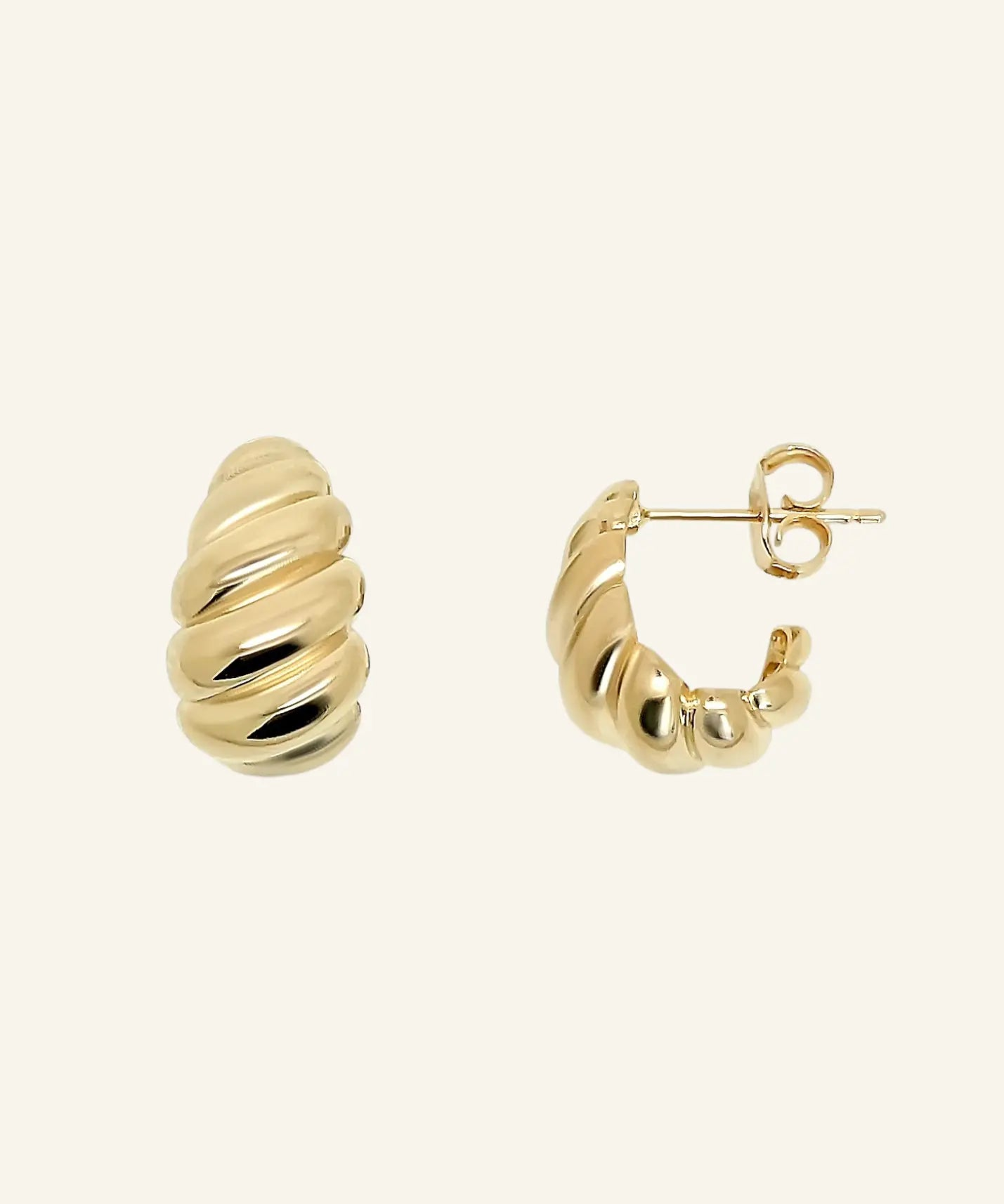 Moxie Twisted C-Hoop Earrings - 18k Gold-Filled Statement Hoops by IGGI Jewellery
