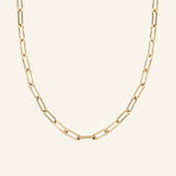 Flatlay of 18k gold-filled paperclip chain necklace – IGGI Jewellery