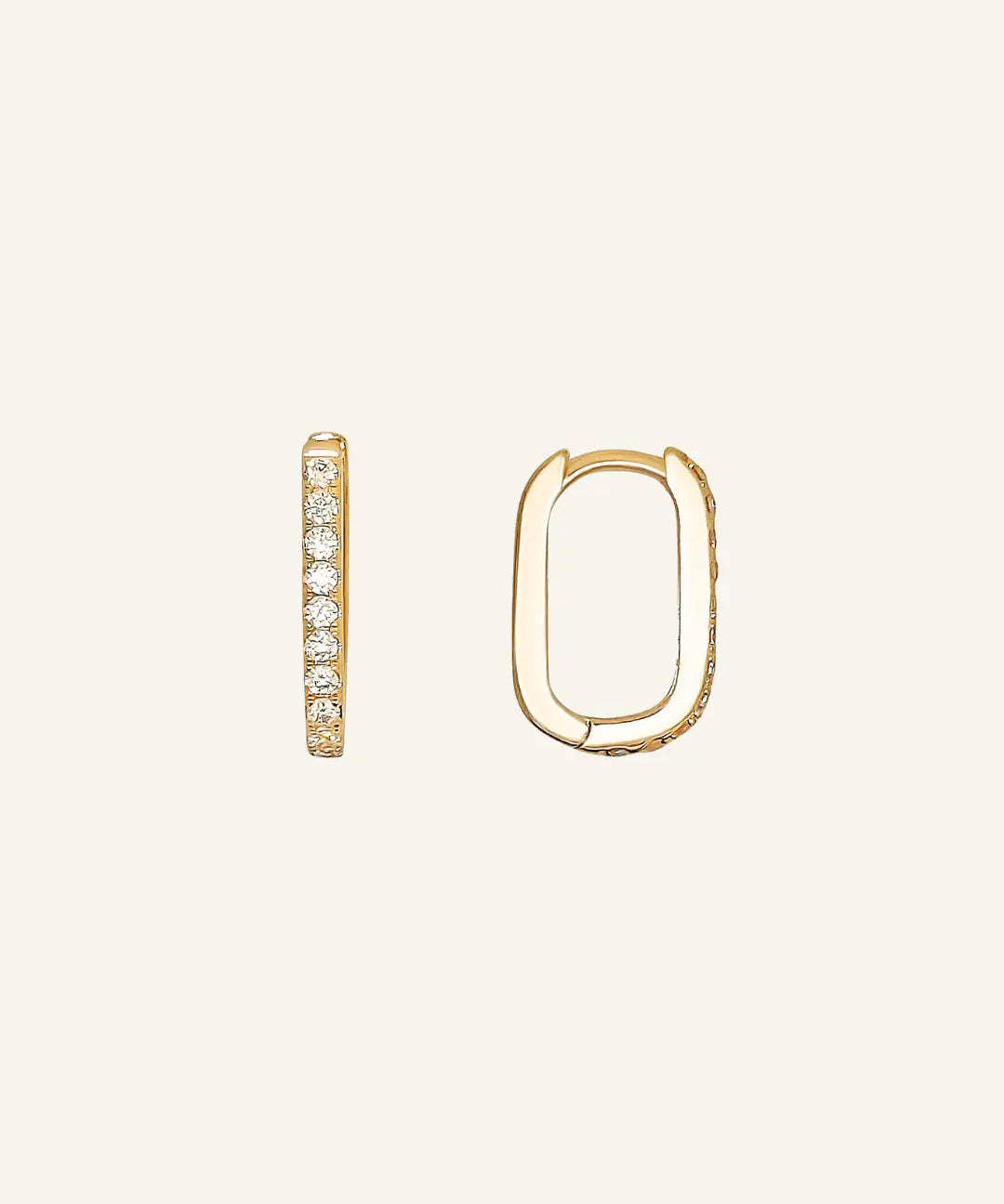 Paperclip Hoops CZ by IGGI Jewellery – 18k gold-filled huggie hoops with cubic zirconia accents, perfect for everyday wear.