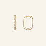 Paperclip Hoops CZ by IGGI Jewellery – 18k gold-filled huggie hoops with cubic zirconia accents, perfect for everyday wear.