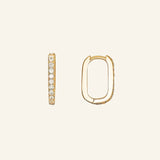 Paperclip Hoops CZ by IGGI Jewellery – 18k gold-filled huggie hoops with cubic zirconia accents, perfect for everyday wear.