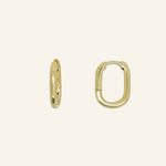 Paperclip Huggie Hoops in 18k gold-filled metal by IGGI Jewellery