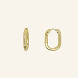Paperclip Huggie Hoops in 18k gold-filled metal by IGGI Jewellery