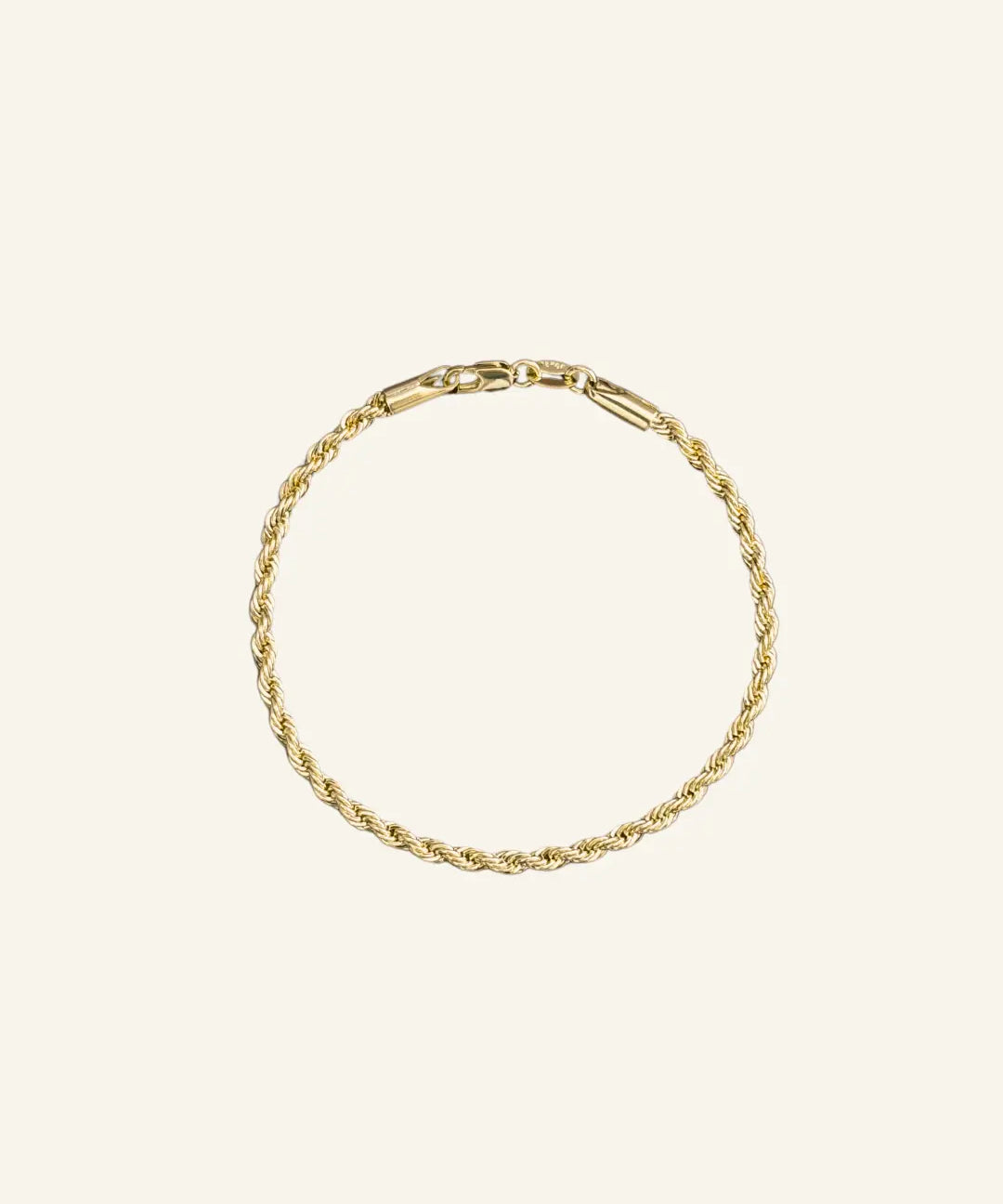 IGGI Jewellery Rope Chain Bracelet crafted in 18k gold-filled metal with a textured twist design.