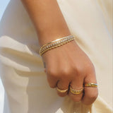 Rope Chain Bracelet styled with gold rings for a chic, everyday look by IGGI Jewellery.