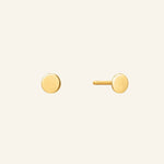Round Disc Studs in 18k gold-filled minimalist design on neutral background
