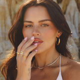 Rue Hoops styled on model - IGGI Jewellery 18k Gold-Filled Earrings